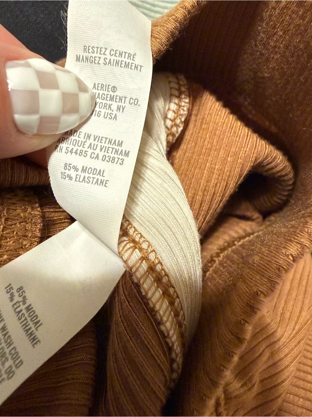 aerie Wide Leg Pants with Cream Side Stripes - Brown - Picture 7 of 8